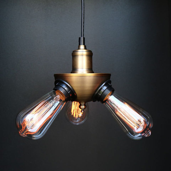 Liberty 3-light Black Adjustable Height Edison Pendant Lamp with Bulbs