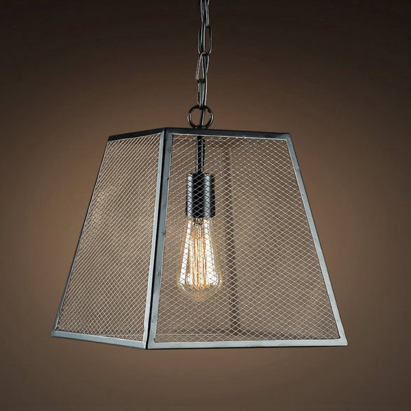 Lanka 1-light Black Square 14-inch Edison Chandelier with Bulb