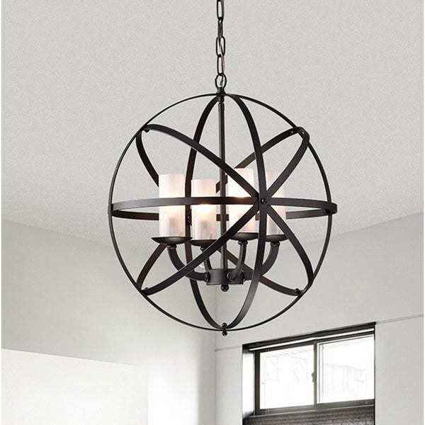 Mandisa 4-light Black-finish 18-inch Chandelier