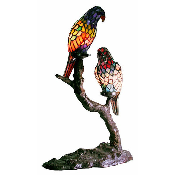 Tiffany-style Exotic Birds Accent Lamp