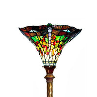 Tiffany-style Green Dragonfly Torchiere