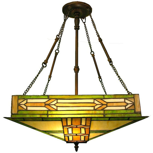 Tiffany-style Mission Ceiling Fixture