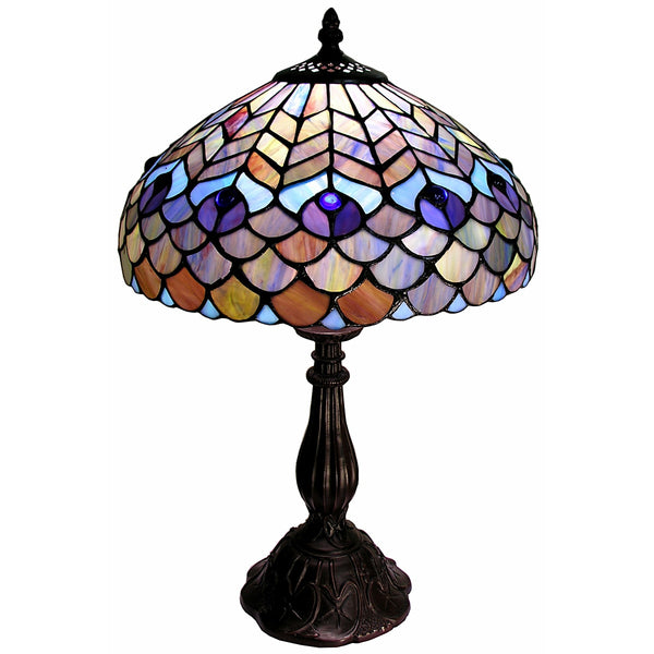 Tiffany-style Peacock Table Lamp