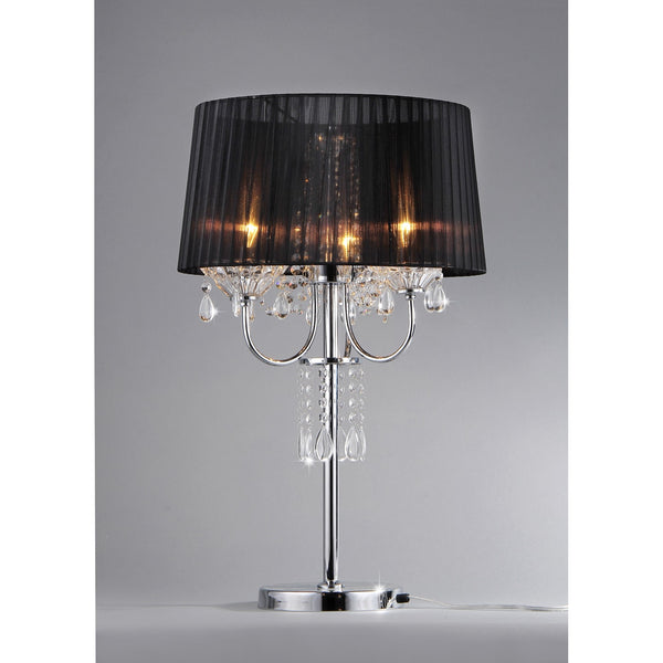 'Victoria' Crystal and Chrome Table Lamp