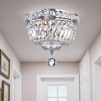 Sedguwa Clear Chrome and Crystal Basket Ceiling Lamp