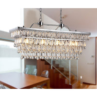 Willow 4-light Crystal 30-inch Chrome Chandelier