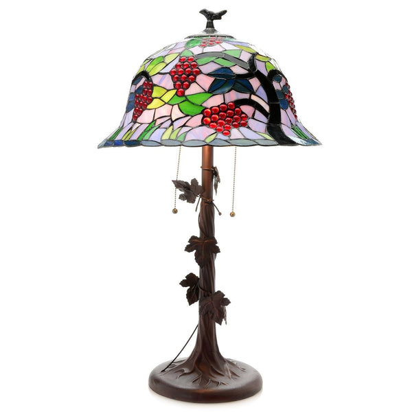 Zisel 2-light Grape Tiffany-style 18-inch Table Lamp