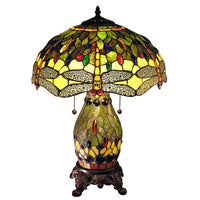 Zurie 16-inch Double-lit Green Dragonfly Table Lamp