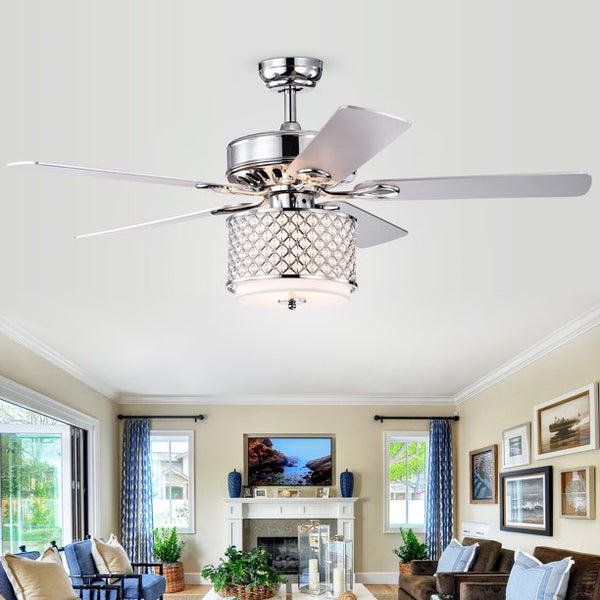 Shelee 52 inches Indoor Chrome Finish Remote Controlled Ceiling Fan