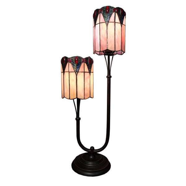 Summer 2-light Pink Tiffany-style 29-inch Table Lamp