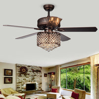 Pshita 52 inches Indoor Bronze Finish Remote Controlled Ceiling Fan