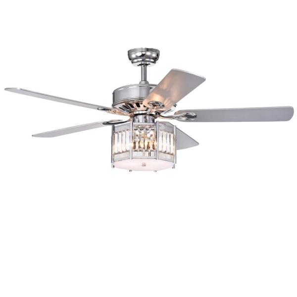 Valens 52 inches Indoor Chrome Finish Remote Controlled Ceiling Fan