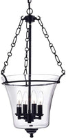 Reagan Antique Black Metal and Glass Jar-Shaped Pendant Light Fixture (15 in.)